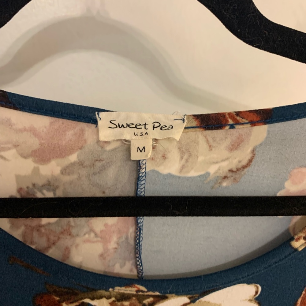 ๐ฑSweet Pea Floral Dress Heather Blue Green - Picture 5 of 7